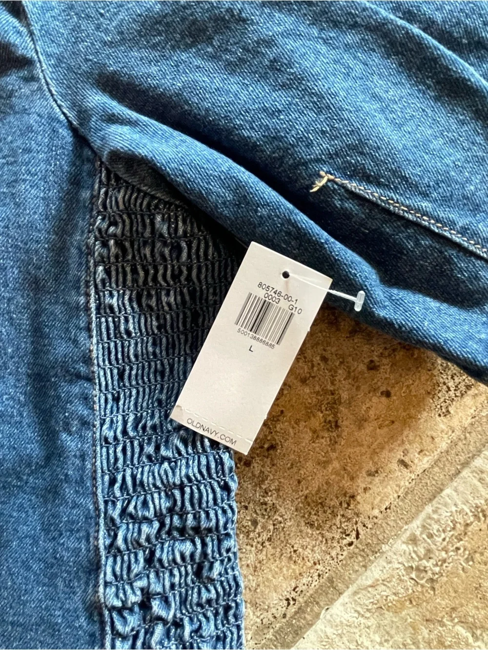 Old Navy Square-Neck Denim Top in Dark Blue